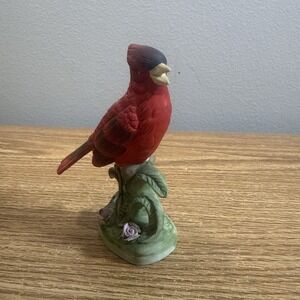 Red‎ Porcelain Bird Figurine Hand Painted